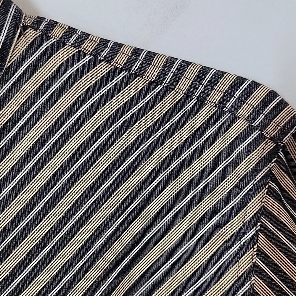 Liz Claiborne button front  chevron stripe blouse